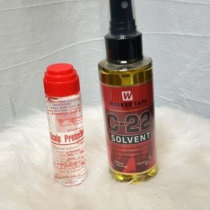C-22 solvent and scalp protector for hair systems